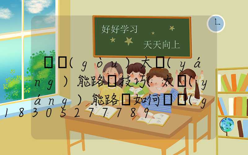 選購(gòu)太陽(yáng)能路燈技巧(太陽(yáng)能路燈如何選購(gòu))