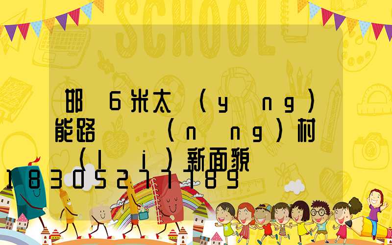 邯鄲6米太陽(yáng)能路燈為農(nóng)村帶來(lái)新面貌