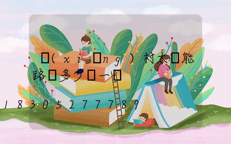 鄉(xiāng)村太陽能路燈多少錢一個