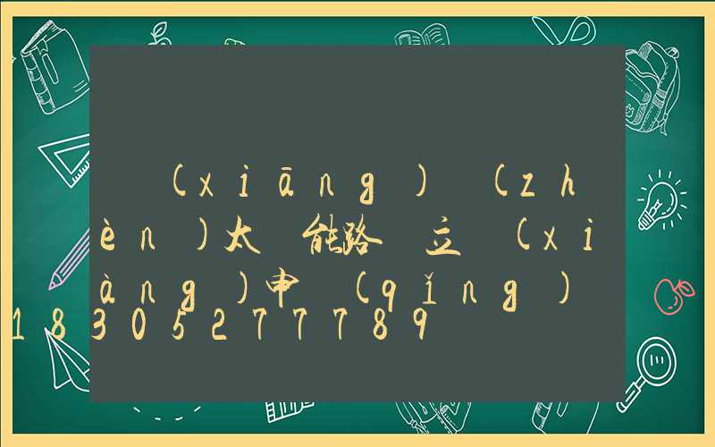 鄉(xiāng)鎮(zhèn)太陽能路燈立項(xiàng)申請(qǐng)