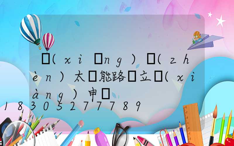 鄉(xiāng)鎮(zhèn)太陽能路燈立項(xiàng)申請