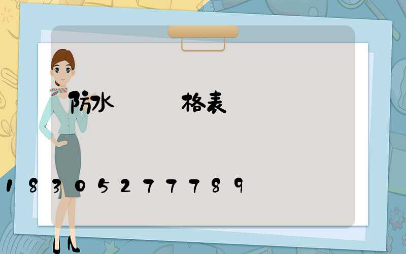 防水燈帶價格表