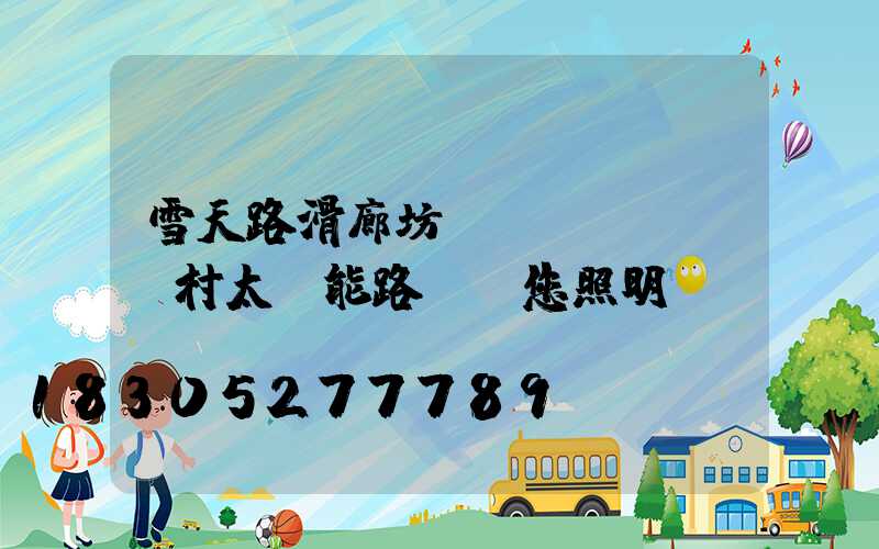 雪天路滑廊坊農(nóng)村太陽能路燈為您照明