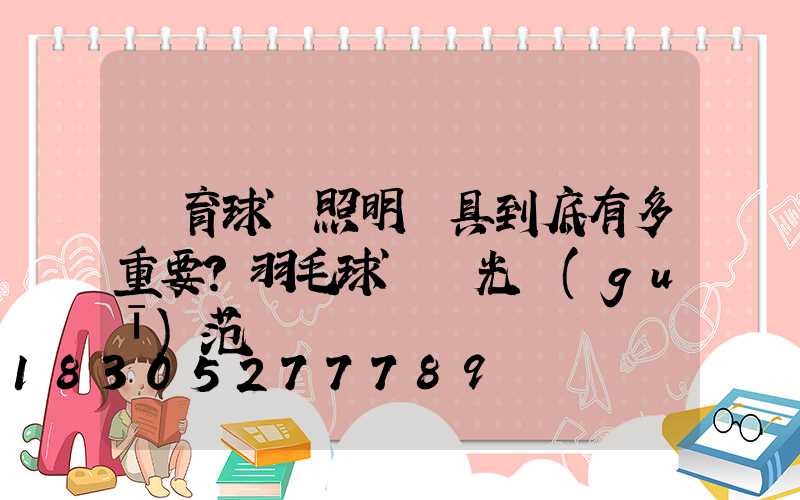 體育球場照明燈具到底有多重要？羽毛球場燈光規(guī)范