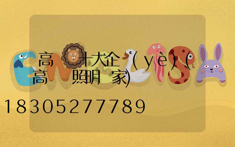 高桿燈十大企業(yè)(高桿燈照明廠家)