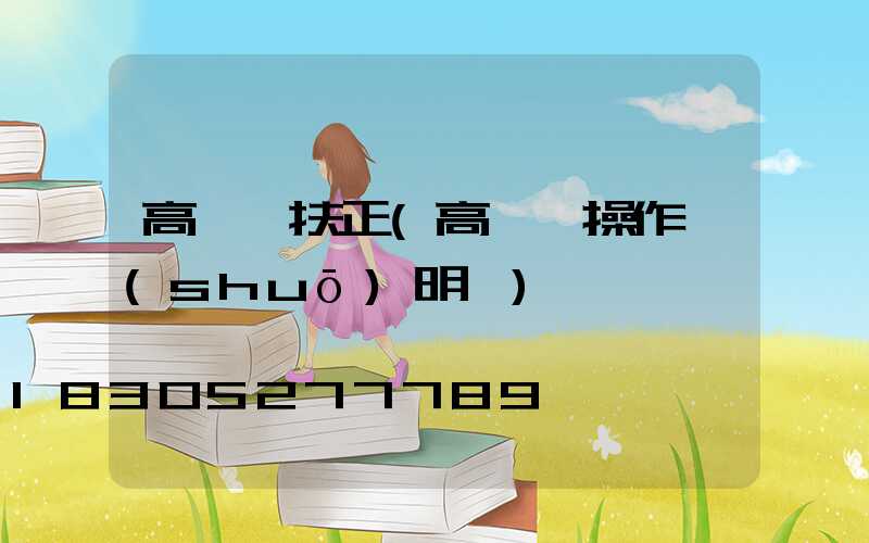 高桿燈扶正(高桿燈操作說(shuō)明書)