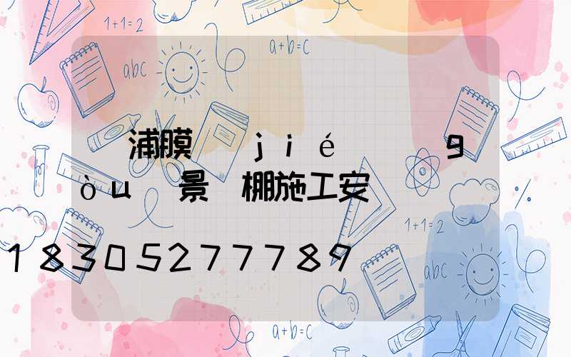 黃浦膜結(jié)構(gòu)景觀棚施工安裝